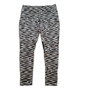 C15 Nike Womens Gray Black Chevron Stretch Skinny Leg Compression Pant Size L